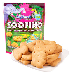 马来西亚进口 麦比客（MYBIZCUIT）牛奶味动物形饼干 儿童零食休闲食品 80g *8件