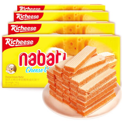 印尼进口纳宝帝Nabati丽芝士（Richeese）儿童休闲零食奶酪味威化饼干早餐办公室下午茶点心580g(4盒装) *5件