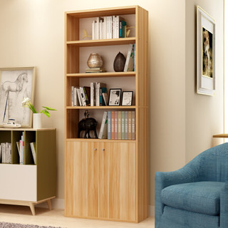 雅美乐 书柜书架 六层木质带门防尘储物收纳柜子 层板可调节置物柜YSG402