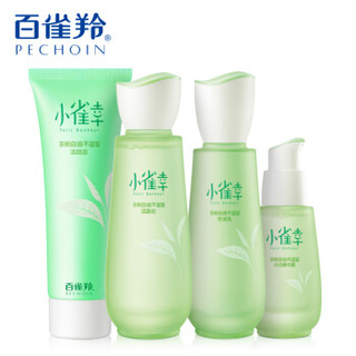 PEHCHAOLIN 百雀羚 小雀幸茶树自油不逗留4件套 (水100ml+乳100ml+精华露30ml+洁颜泥100g)