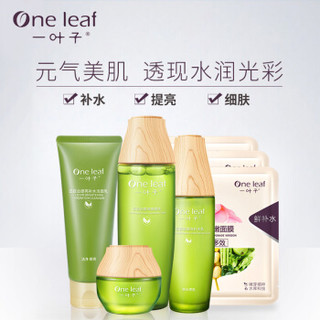 one leaf 一叶子 白百合提亮补水5件套 (洁面乳100g+爽肤水150ml+补水乳70ml+补水50g+水嫩面膜25ml*3)