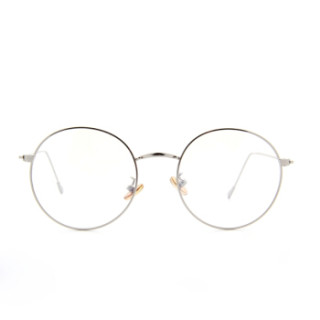 复古眼镜框男女潮款金属圆框光学眼镜架配近视眼镜 ls02200  银色