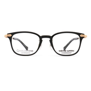 CHARMANT/夏蒙眼镜框 男款迈克系列EX钛全框黑色框金色腿近视眼镜架 XM1178 BK 48mm