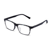 QINA眼镜框 男 全框复古文艺QJ5002B12 黑灰透明条纹