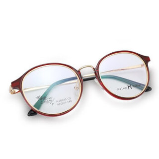 海伦凯勒复古眼镜框 女款近视眼镜架 TR90全框光学眼镜 H26035 C05酒红色 单独镜架