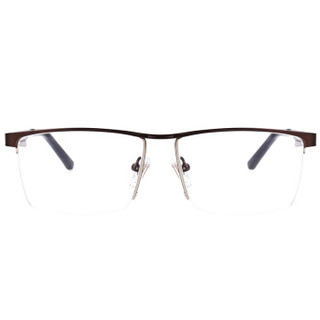 Jimmy Orange光学镜男女款商务金属半框近视配镜眼镜框时尚气质眼镜架J5117 BN棕色