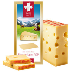 瑞慕（Swissmooh）埃曼塔大孔奶酪 瑞士风味芝士 200g（干酪） *3件