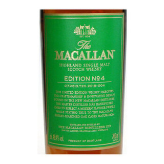 麦卡伦（MACALLAN）年度限量系列 第四版 单一麦芽苏格兰威士忌700ml