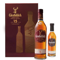格兰菲迪（GLENFIDDI）15年单一麦芽苏格兰威士忌礼盒（700ml格兰菲迪15年+200ml格兰菲迪18年）