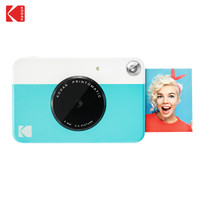 柯达（Kodak）PRINTOMATIC 拍立得相机 蓝白色 即拍即得 （1000万像素 ZINK无墨打印 简约撞色）