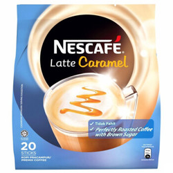 （plus)马来西亚进口 Nestle(雀巢) 焦糖拿铁速溶咖啡 咖啡粉 25g*20条/袋 *11件