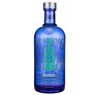绝对伏特加（Absolut Vodka）洋酒 敢爱为先系列限量版绿瓶 700ml 原装进口