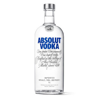绝对伏特加（Absolut Vodka）洋酒 伏特加 1000ml(1L)