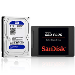 WD 西部数据 日常存储解决方案 (蓝盘1TB HDD + 闪迪 240G SSD固态硬盘)