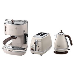 De'Longhi 德龙 Icona Vintage 复古早餐系列 咖啡机+多士炉+电水壶 奶油白