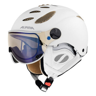 ALPINA 17款单双板雪盔 男女滑雪板头盔 一体盔含雪镜尺寸可调A9037超轻 黑色A9037435 58-60