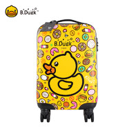 B.Duck 小黄鸭行李箱可爱甜甜圈登机箱学生旅游时尚万向轮箱子 (黄色、20寸)