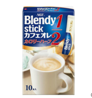 AGF Blendy Stick进口速溶袋装牛奶咖啡微糖低热量咖啡 10p*6.5g