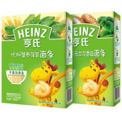 亨氏 (Heinz) 婴幼儿辅食 西兰花香菇252g+菠菜252g组合装 优加宝宝面条