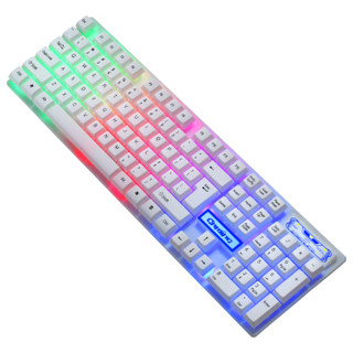 优想 DSFY 游戏键盘鼠标套装 (白色、单光、有线)
