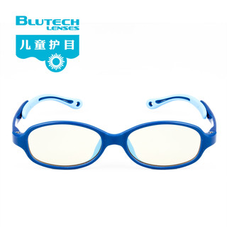 Blutech 美国儿童防蓝光辐射护目电脑手机护眼小孩男女轻近视眼镜 (蓝色、通用)