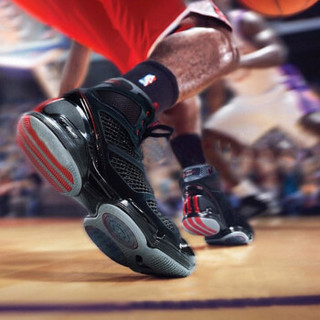adidas 阿迪达斯 BB7824 Rose 1.5 复刻 篮球鞋 (黑红、42.5)
