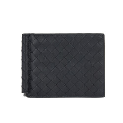 BOTTEGA VENETA 宝缇嘉 BV 123180 V4651 1000 男士牛皮编织对折钱包钱夹 *2件