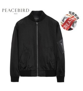 PEACEBIRD 太平鸟 B2BC71352 男士刺绣夹克 黑色 L