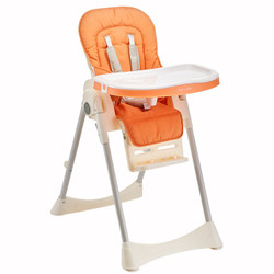 hd小龙哈彼 儿童餐椅多功能婴儿宝宝便携折叠免安装可躺餐椅 多档调节布套可拆洗 粉橙 LY688-S106 *2件