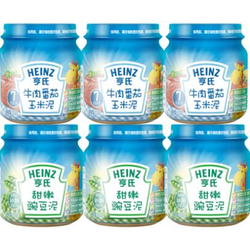 Heinz 亨氏 婴儿佐餐泥 肉泥113g*3+素泥113g*3