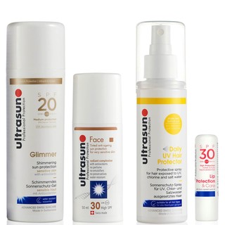 ultrasun U佳 节日套装（防晒润肤露150ml+润色防晒霜50ml+护发喷雾150ml+防晒唇膏4.5g）