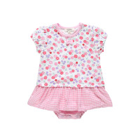 Oissie 奥伊西 0-2岁女宝宝圆领短袖连体衣婴儿爬服 *3件