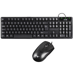 灵蛇 键盘鼠标套装 办公键盘鼠标套装 有线双USB接口办公键鼠套装 MK275黑色
