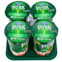 达能（DANENG） 大杯果吸 风味发酵乳 草莓果粒味酸奶酸牛奶 170g*4