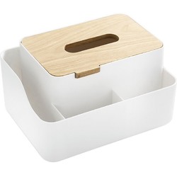 家佳乐 多功能桌面收纳盒 木质纸巾盒