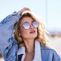 2019新品Quay Australia FIREFLY个性时尚圆框镜面防紫外线墨镜偏光眼镜男女款防晒遮阳太阳镜