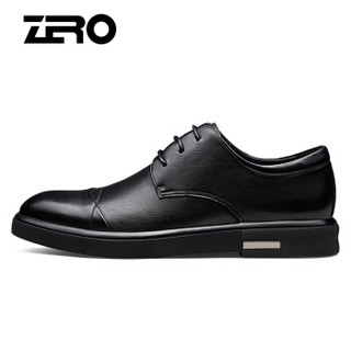 ZERO 男士 休闲 头层牛皮 皮革拼接 商务正装鞋 C73130 黑色、41