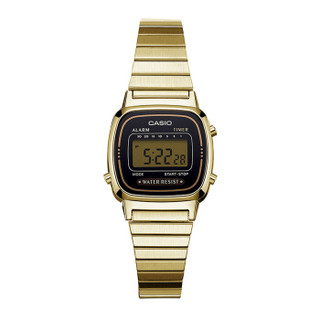 卡西欧CASIO)手表经典复古电子时尚中性表小金表LA670WGA-1D