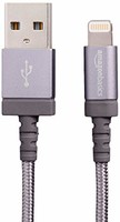 AmazonBasics 亚马逊倍思 苹果MFi认证的尼龙编织型Lightning兼容性电缆USB A数据线- 深灰色 *2件