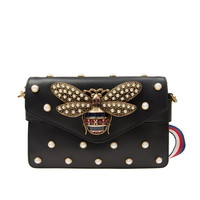 GUCCI 古驰 Broadway系列 女士单肩包 453778 DVUDT 1096 黑色 小号