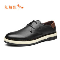 RED DRAGONFLY 红蜻蜓 男 休闲皮鞋 牛皮 车缝线 休闲皮鞋 WTA73681/82/83 黑色、41