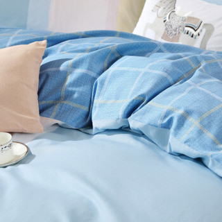 水星家纺 床上四件套纯棉 全棉床品套件床单被罩被套 床上用品 柏拉 加大双人1.8米床