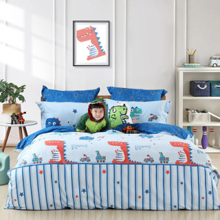 水星家纺 床上四件套纯棉 全棉儿童卡通套件用品床单被罩被套 成龙纪 加大双人1.8米床