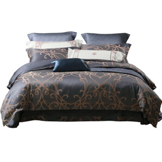 水星家纺 大提花四件套 欧式床单被套床上用品 夜色流光双人1.8米床