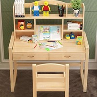 缘诺亿 时尚 实木儿童学习桌可升降儿童书桌小学生写字桌椅