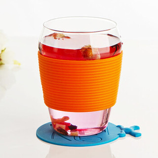 明尚德彩色加厚玻璃杯6只创意家用水杯套装杯子男女情侣杯办公茶杯TZ324
