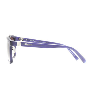 FERRAGAMO 菲拉格慕 女款紫蓝色镜框蓝紫色镜腿灰色渐变镜片眼镜太阳镜 SF809SA 454 56MM