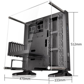 Tt(Thermaltake)Core P3 黑色 开放式机箱(为MOD水冷设计/支持长显卡/可壁挂/双U3/游戏水冷机箱)