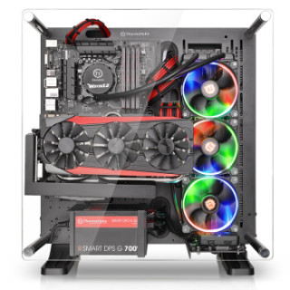 Tt(Thermaltake)Core P3 黑色 开放式机箱(为MOD水冷设计/支持长显卡/可壁挂/双U3/游戏水冷机箱)