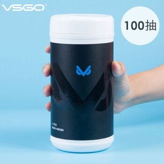 VSGO 威高 6013 清洁湿巾 擦镜纸 眼镜布 大桶实惠装100抽 相机清洁 电脑清洁 数码屏幕键盘清洁养护